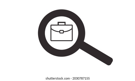 Icono de búsqueda de trabajo. ilustración aislada en blanco y negro modificable vectorial