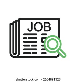 Imagen vectorial del icono de búsqueda de trabajo. También se puede usar para HR. Adecuado para aplicaciones móviles, aplicaciones web y medios impresos.