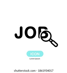 Vector de icono de búsqueda de trabajo aislado en fondo blanco.