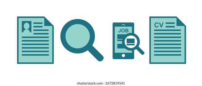 Vektorgrafik des Jobsuchsymbols auf weißem Hintergrund