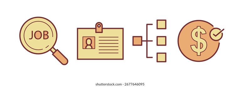 Job Search Icon Vector On White Background
