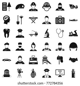 Job search icons set. Simple style of 36 job search vector icons for web isolated on white background
