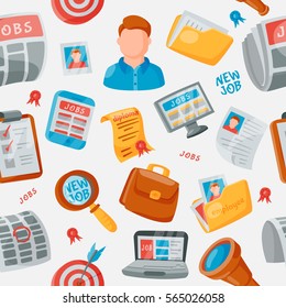 Job search icons vector pattern.