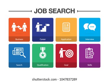 Job Search Infographic Icon Set