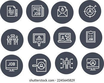 Job Search Line Icon Set vector design