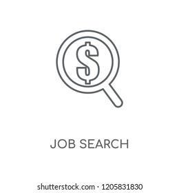 Job search linear icon. Job search concept stroke symbol design. Thin graphic elements vector illustration, outline pattern on a white background, eps 10.