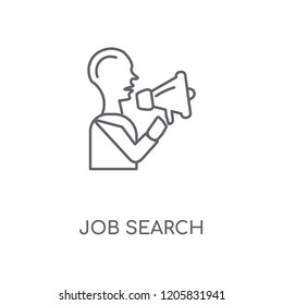 Job search linear icon. Job search concept stroke symbol design. Thin graphic elements vector illustration, outline pattern on a white background, eps 10.