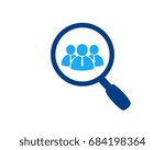 job search logo design template vector