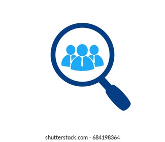 job search logo design template vector