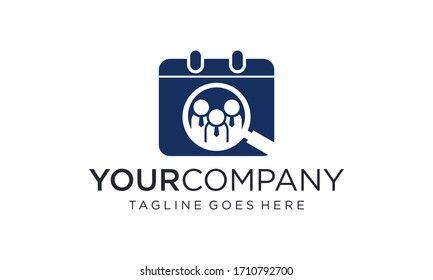 Jobsuche nach Logo-Design-Vektorillustration, die auf weißem Hintergrund bearbeitet wird	