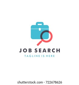 job search logo design vector template