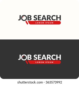 Job Search Logo. Original Concept Logo For The Search To Work. Vector Illustration.