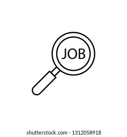 job, search, loupe icon. Element of Human resources for mobile concept and web apps illustration. Thin line icon for website design and development, app development