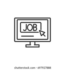 Job search. Monitor and web site