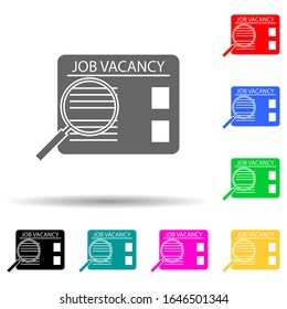 job search multi color style icon. Simple glyph, flat vector of hr and heat hunting icons for ui and ux, website or mobile application