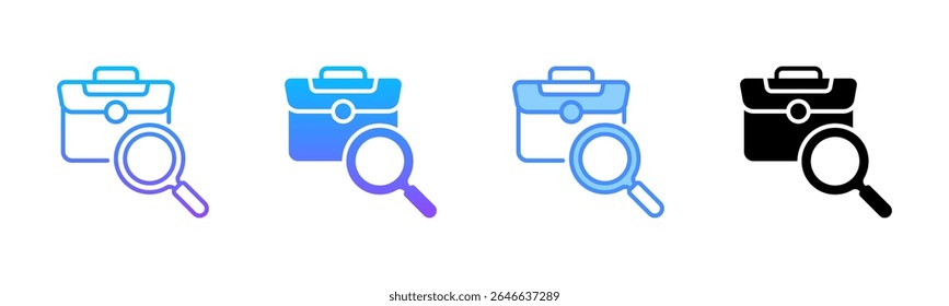 Conjunto de Ícones de Vários Estilos de Pesquisa de Trabalho