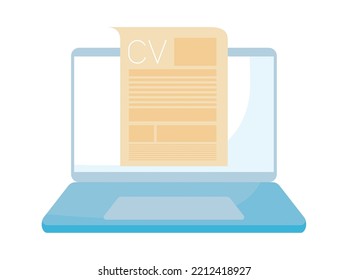 Job Search, Online Cv Isolated Icon