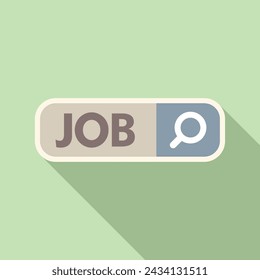 Job search online icon flat vector. Folder career. Now research glass