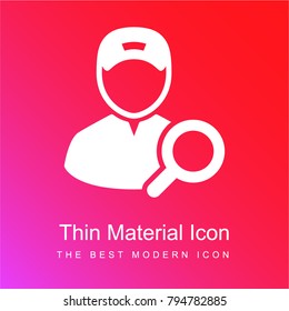 Job Search red and pink gradient material white icon minimal design