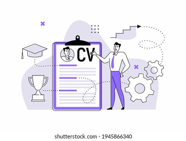 Job search, submit cv, resume. Business vector illustration.