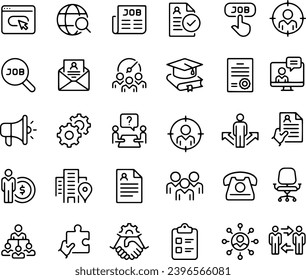 Búsqueda de trabajo - icono de diseño de vector de línea delgada