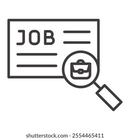 Job Search thin liner icon vector.