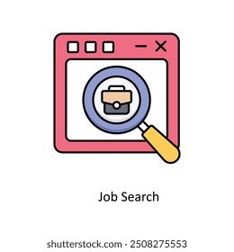 Job Search vector filled outline Icon Design illustration. Graphic Design Symbol on White background EPS 10 File