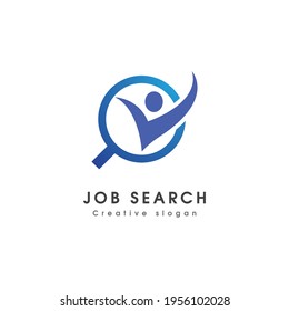 Job search vector flat design template