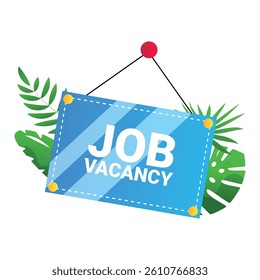 Job search vector flat illustration, isolated on the white background
