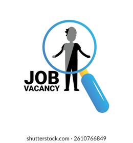 Job search vector flat illustration, isolated on the white background