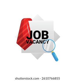 Job search vector flat illustration, isolated on the white background