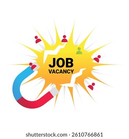 Job search vector flat illustration, isolated on the white background