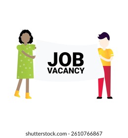 Job search vector flat illustration, isolated on the white background