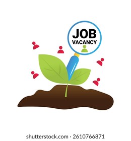 Job search vector flat illustration, isolated on the white background