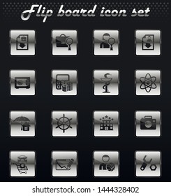 job search vector flip mechanical icons for user interface design