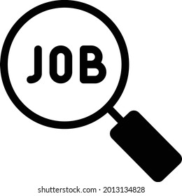 job search vector glyph flat icon