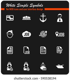 job search vector icons for user interface design
