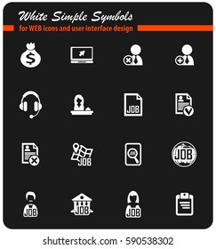 job search vector icons for user interface design