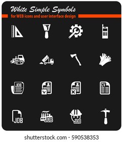 job search vector icons for user interface design