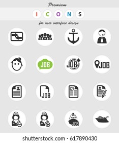 job search vector icons for user interface design