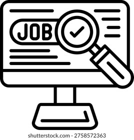 Job Search Vector Line Icon Style