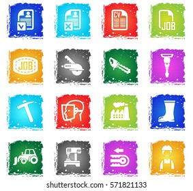 job search vector web icons in grunge style for user interface design