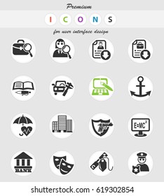 job search web icons for user interface design