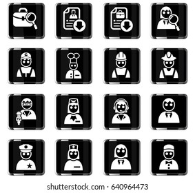 job search web icons for user interface design