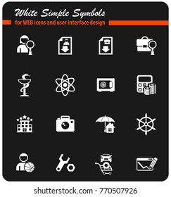 job search white vector icons for web and user interface design