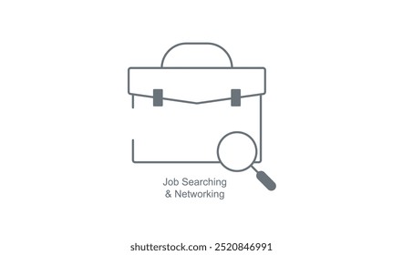 Job Searching and Networking Icon for Mobile Apps Supporting Career Development