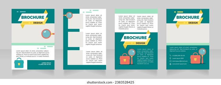 Job searching process guide blank brochure design. Template set with copy space for text. Premade corporate reports collection. Editable 4 paper pages. Raleway Black, Regular, Light fonts used