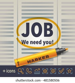 Job searching vector banner.