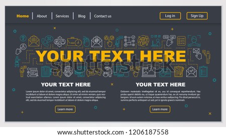 Job searching web page design vector template. Employment, headhunting. Staff hiring. Website interface idea with linear illustrations. Landing page layout. Web banner, webpage color concept 