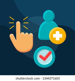 Job searching website flat concept vector icon. Employment agency software idea cartoon color illustrations set. Employee resume. Career planning. Work searching. Isolated graphic design element